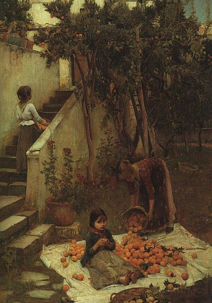 John William Waterhouse The Orange Gatherers Spain oil painting art